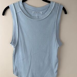Free People Light Blue Sleeveless Tank Top